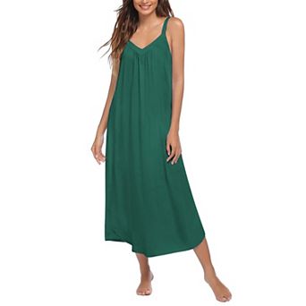 Ekouaer Womens Sleeveless Nightgown Full Slip Nightshirt Print Nightwear Full Length Loungewear
