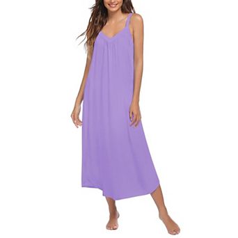 Ekouaer Womens Sleeveless Nightgown Full Slip Nightshirt Print Nightwear Full Length Loungewear