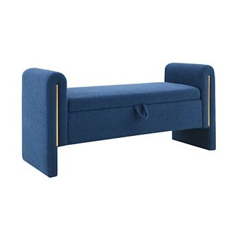 KWPZQEB Teddy Upholstered Bed End Bench with Armrest & Hidden Storage for Bedroom, Living Room