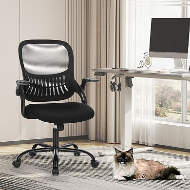 YIORTWO Mid-Back Mesh Office Chair Adjustable Swivel Desk Chair with Lumbar Support Home Office