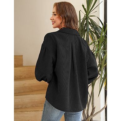 Women's Corduroy Long Sleeve Button Down Coats
