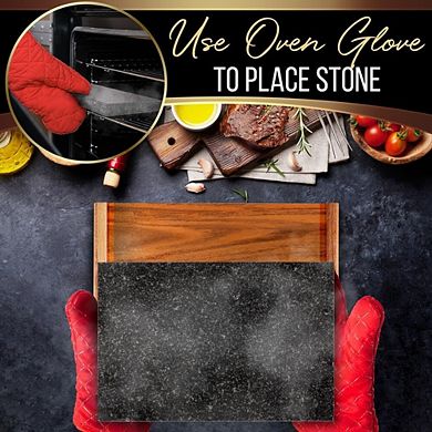 Nutrichef Cooking Stone Grill Set - Hot Lava Rock