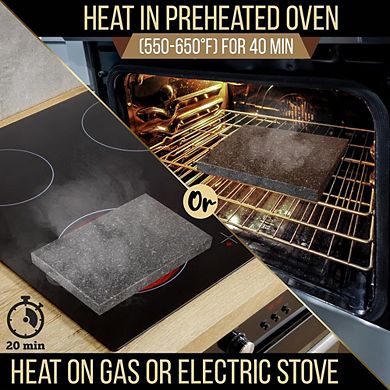 Nutrichef Cooking Stone Grill Set - Hot Lava Rock