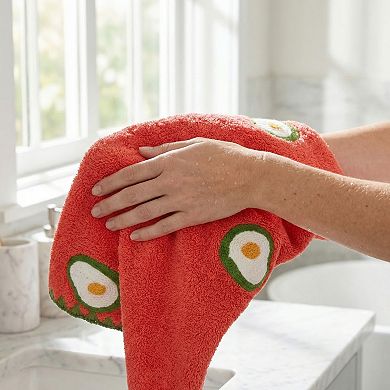 2 Pack Absorbent Quick Dry Hand Towels Cute Fruit Embroidered Decorative Bathroom Towels 13" x 29"