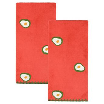 2 Pack Absorbent Quick Dry Hand Towels Cute Fruit Embroidered Decorative Bathroom Towels 13" x 29"