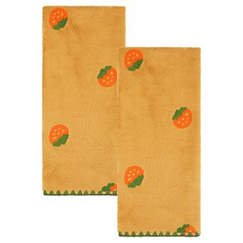 2 Pack Absorbent Quick Dry Hand Towels Cute Fruit Embroidered Decorative Bathroom Towels 13" x 29"