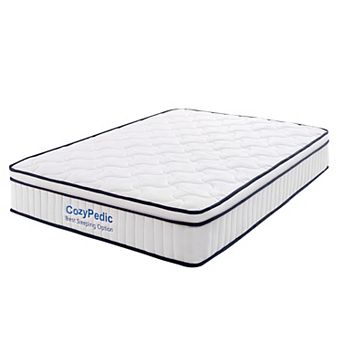 KWPZQEB 10 Inch Medium Firm Mattress with Memory Foam & ocket Springs, Cooling Antibacterial Cover