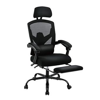 YIORTWO Ergonomic Office Chair with Footrest, Reclining Mesh High Back Swivel Chair