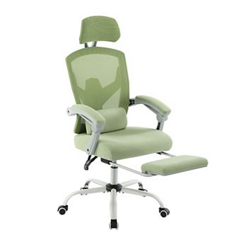 YIORTWO Ergonomic Office Chair with Footrest, Reclining Mesh High Back Swivel Chair