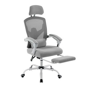 YIORTWO Ergonomic Office Chair with Footrest, Reclining Mesh High Back Swivel Chair
