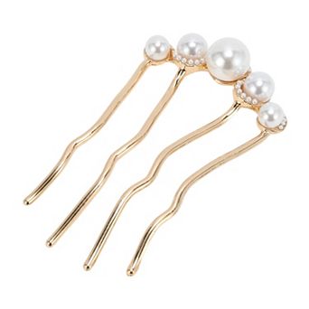 3.54"x2.05" Fashion U-shaped Faux Pearls Hairpin for Women 1 pc