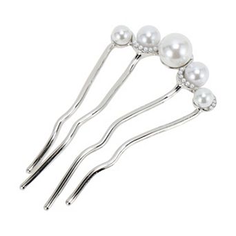 3.54"x2.05" Fashion U-shaped Faux Pearls Hairpin for Women 1 pc