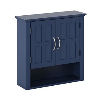 KWPZQEB Multi -functional Wall Mounted Bathroom Cabinet with 2 Doors & Open Shelf