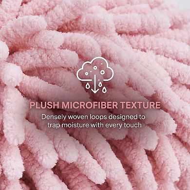 1 Pack Cute Animal Chenille Hanging Hand Towel, Absorbent Soft Bathroom Towel for Kitchen 6" x 10"