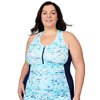Free Country Women's Plus Size Mesh Racerback Tankini Top