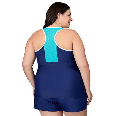 Free Country Women's Plus Size Mesh Racerback Tankini Top