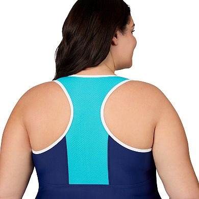 Free Country Women's Plus Size Mesh Racerback Tankini Top