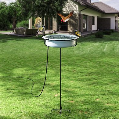 Heated Bird Bath Outdoor Pedestal Electric Water Bowl Automatic Deicer for Garden Winter 1 Piece