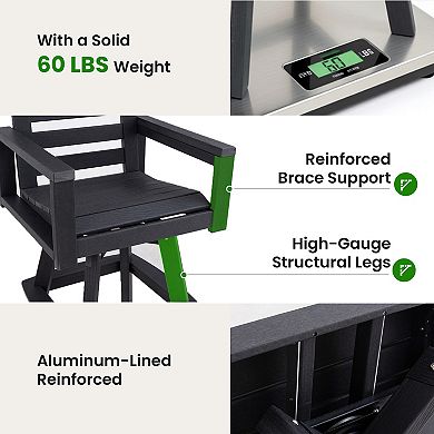 KWPZQEB Outdoor Swivel Bar Stools with Ladderback, Patio Bar Chair