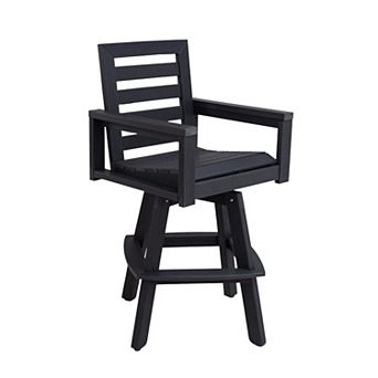 KWPZQEB Outdoor Swivel Bar Stools with Ladderback, Patio Bar Chair