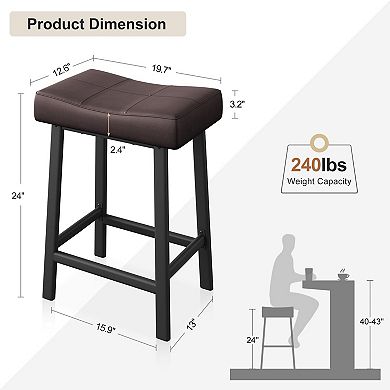 24" Counter-Height Bar Stools Set Of 4