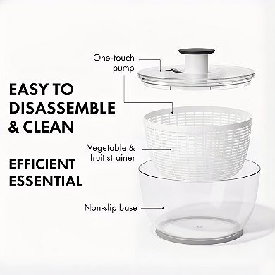 6.22-Quart Salad Spinner with Strainer, Multi-Purpose Fruit Vegetable Washer