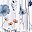 White Blue Floralprint