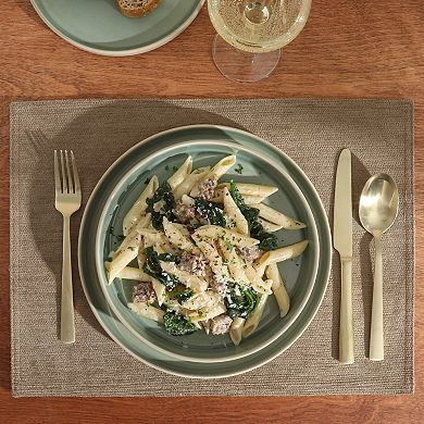 Gibson Elite Liberty Bay 16-Piece Pottery Clay Stoneware Reactive Glaze Dinnerware Set