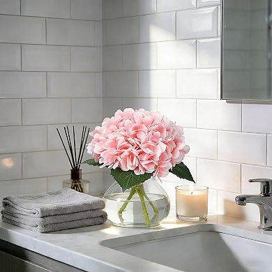 5 Stem Lifelike Hydrangea Silk Flowers for Home/Wedding