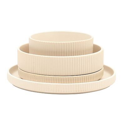 Gibson Elite Deerfield 16-Piece Stoneware Reactive Glaze Dinnerware Set