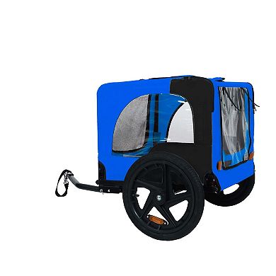 Foldable Pet Bike Trailer for Small/Medium Pets with Quick-Release Wheels