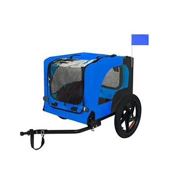 Foldable Pet Bike Trailer for Small/Medium Pets with Quick-Release Wheels