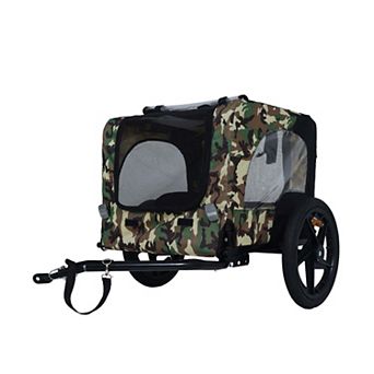 Foldable Pet Bike Trailer for Small/Medium Pets with Quick-Release Wheels