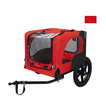 Foldable Pet Bike Trailer for Small/Medium Pets with Quick-Release Wheels