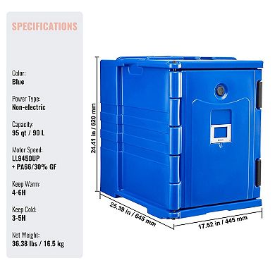 Front-Load Insulated Food Carrier Hot and Cold Storage