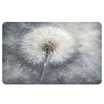 Ink Wash Dandelion Floor Mat, Non-Slip Artistic Nature Themed Mat