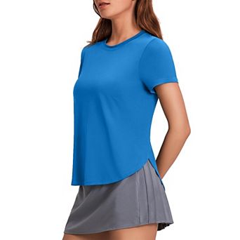 PINSPARK Women's Short Sleeve Workout T-Shirt UV Protection Lightweight Crewneck Yoga Top