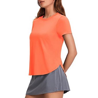 PINSPARK Women's Short Sleeve Workout T-Shirt UV Protection Lightweight Crewneck Yoga Top