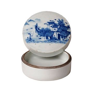 Porcelain River Landscape Ink Box