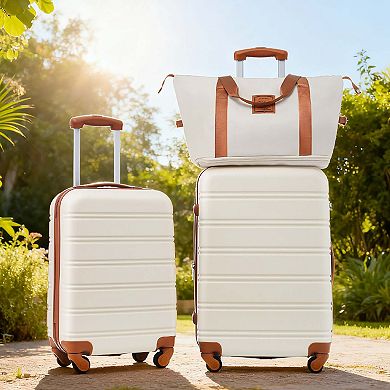 Hardshell Luggage Set 2 Piece Spinner Suitcases with Bag TSA Lock Lightweight