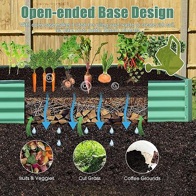 6 x 3 x 1 ft Galvanized Steel Raised Garden Bed Large Outdoor Metal Planter Box