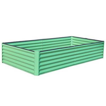 6 x 3 x 1 ft Galvanized Steel Raised Garden Bed Large Outdoor Metal Planter Box