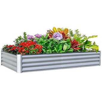 6 x 3 x 1 ft Galvanized Steel Raised Garden Bed Large Outdoor Metal Planter Box