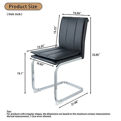 KWPZQEB Modern PU Leather Dining Chairs set of 4, Kitchen Chairs with Metal Legs for Dining Room