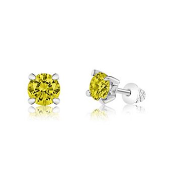 Girls August Birthstone Earrings - Hypoallergenic Kids Earrings with Surgical Titanium Screwbacks