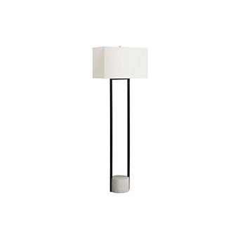 Lighting Floor Lamp Black Metal Ivory Cream Shade Contemporary