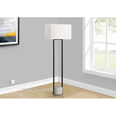 Lighting Floor Lamp Black Metal Ivory Cream Shade Contemporary