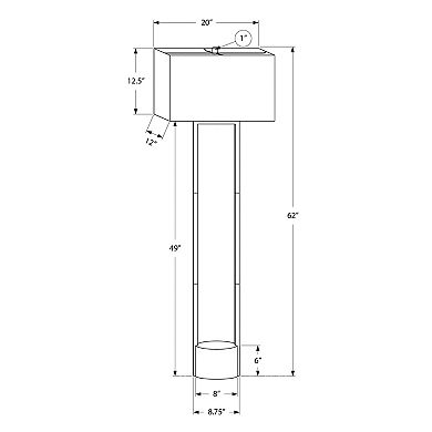 Lighting Floor Lamp Black Metal Ivory Cream Shade Contemporary