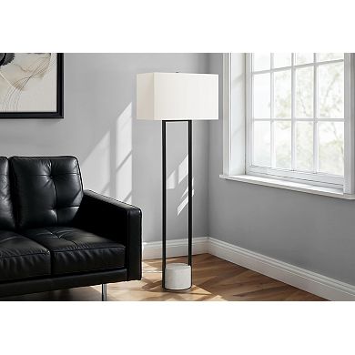 Lighting Floor Lamp Black Metal Ivory Cream Shade Contemporary