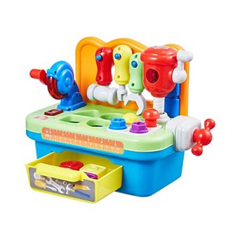 Musical Kids Workbench with Lights, Sounds, Tools, and Shape Blocks Ages 2 years and Up